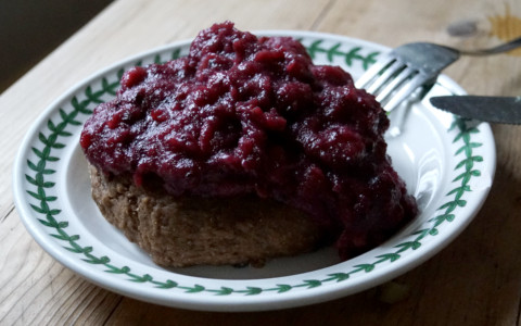 Foraged blackberry and bartered pear tart