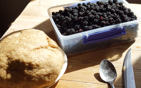 Foraged blackberries and pastry for pies