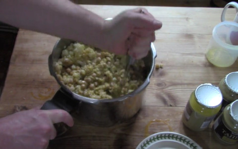 An image of my bulk hummus making.