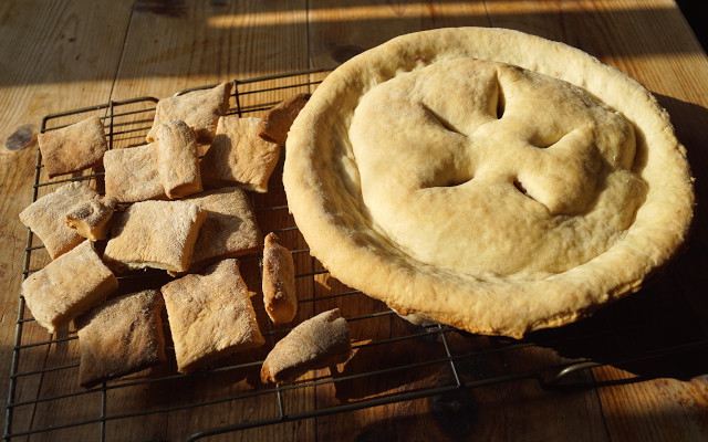 The product of my labour – A raspberry pie & a dozen biscuits