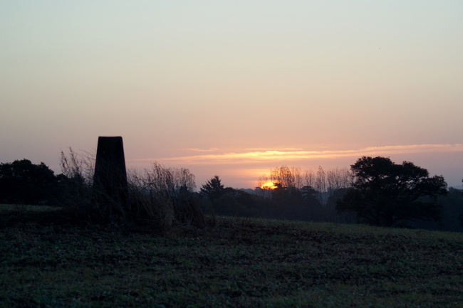 Tackley Trigpoint at Dawn, 10th October 2014