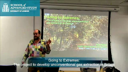 Paul Mobbs, giving a presentation on ‘extreme energy’, University of London School of Advanced Studies, December 2013