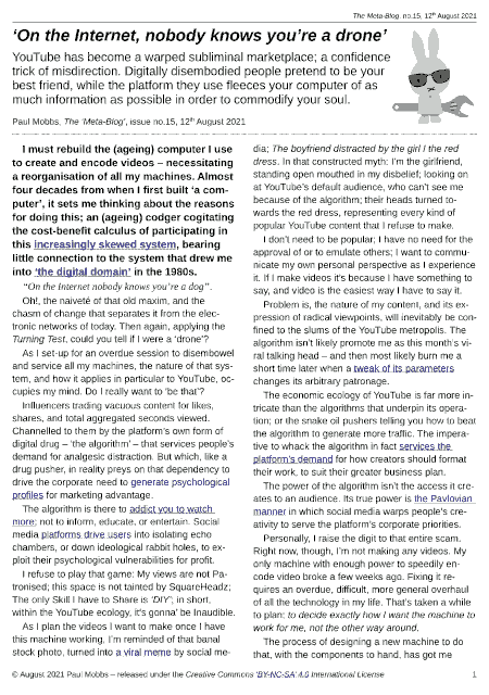 download the PDF version of ‘The Meta-Blog’ No.15: ‘On the Internet, nobody knows you’re a drone’