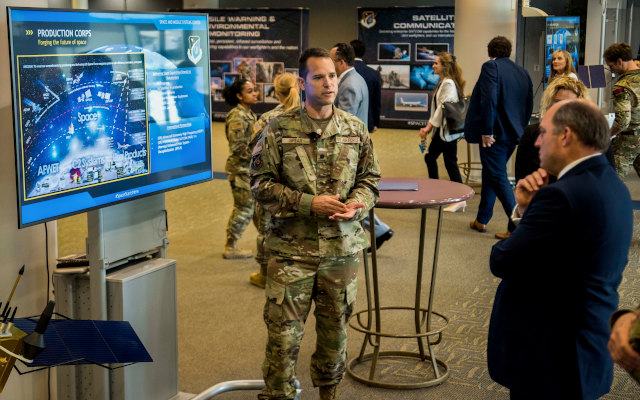 Defence Secretary Ben Wallace gets his corporate hard-sell technology indoctrination from a US Space Force officer