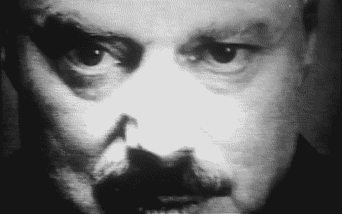 A vision of ‘Big Brother’ from the film version of Orwell's ‘Nineteen Eighty-Four’.