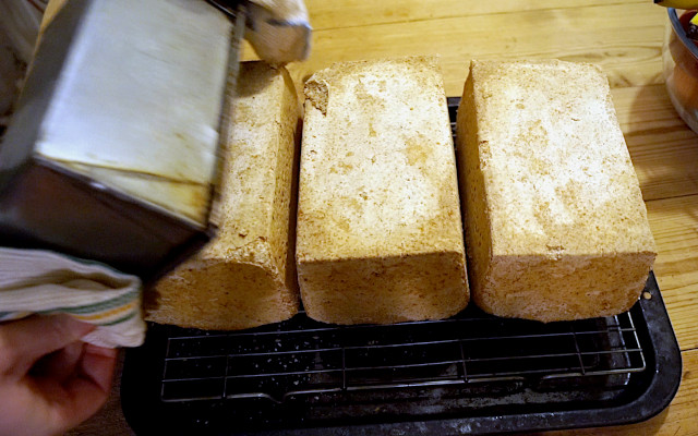 Three loaves of my own-made wholemeal sourdough