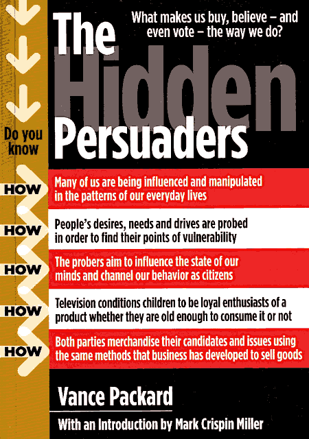 Cover of Vance Packard’s, ‘The Hidden Persuaders’ (Ig Books 2007)