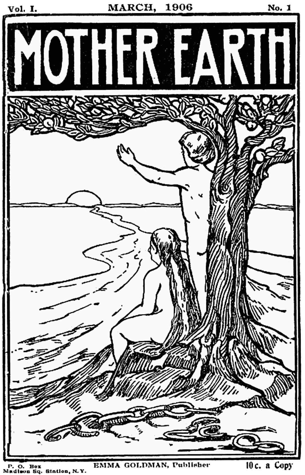 Front cover of ‘Mother Earth’, published by Emma Goldman (1906)