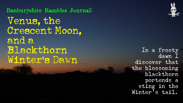 Watch the YouTube video created for ‘Banburyshire Rambles Photo-Journal’ No.2022/2: ‘Venus, the Crescent Moon, and a Blackthorn Winter’s Dawn’