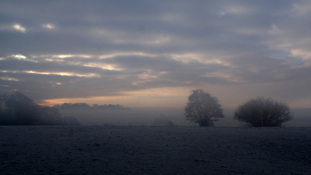 A foggy dawn over Crouch Hill, from Bretch Hill, Banbury