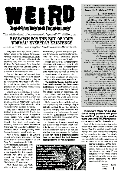 WEIRD Journal: ‘Front cover of Issue No.5’
