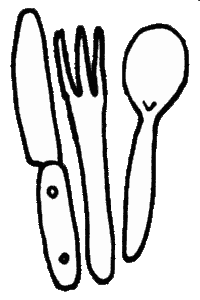 camping cutlery graphic