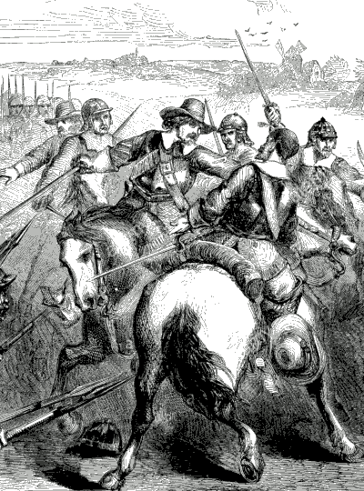 An illustration of the conflict in the English Civil Wars.