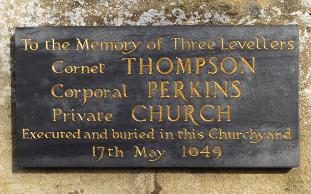 Image of the Leveller’s memorial stone in the churchyard of St. John’s Burford