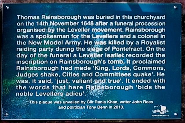 Image of Thomas Rainsborough memorial, St John's Churchyard, Wapping