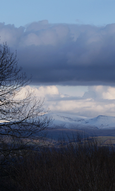 Snow on Mynydd Du (from Mynydd Llansadwrn)