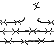 barbed wire breaking free