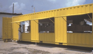 Outside the container