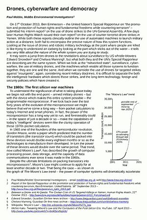 ‘Drones, cyberwarfare and democracy’, October 2013