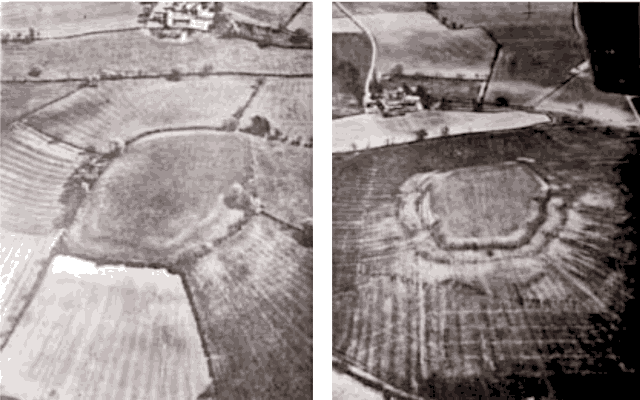 Aerial photographs of Madmarston Hill, 1962 (left) and 1968 (right)