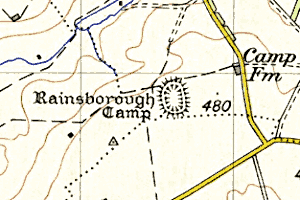 This is an image of the ‘First Series’ Ordnance Survey map for Rainsborough Camp.