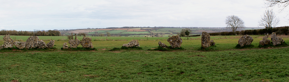 Landscape image, ‘The King’s Men Circle and Over Norton hill’