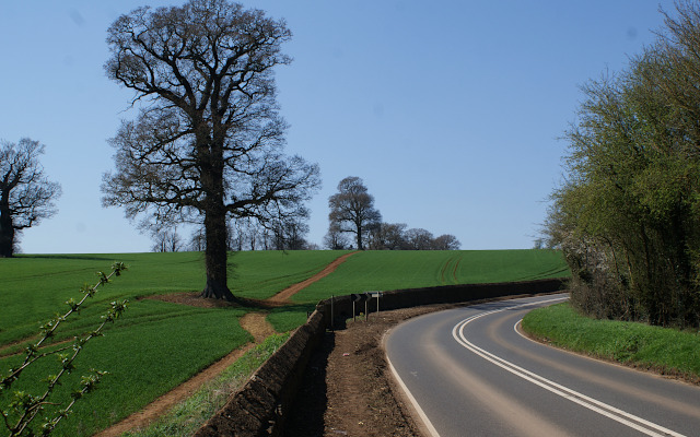 Landscape image, ‘Splitting from the modern road between Drayton and Wroxton’, 19th April 2018