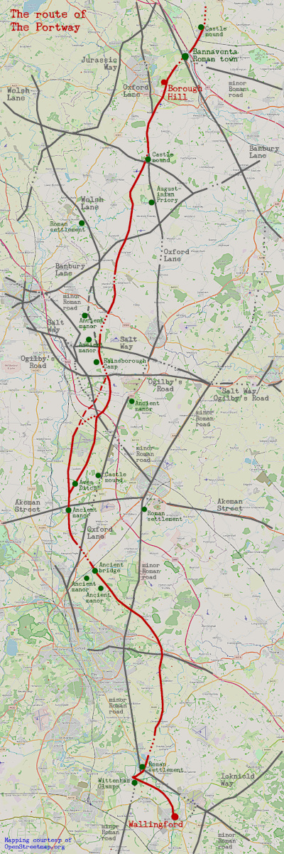 Landscape image, ‘A map of The Portway from Wallingford to  Bannaventa’ (thumbnail)