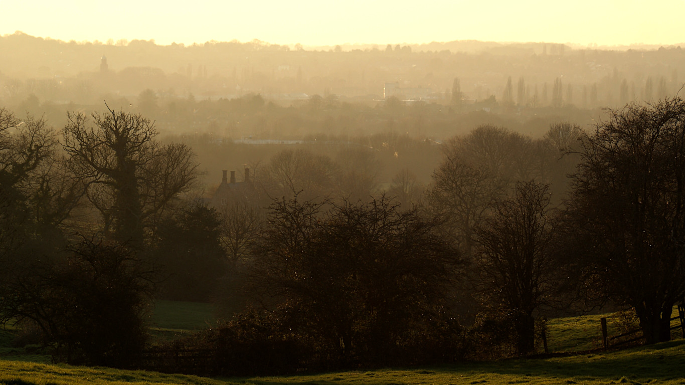 Landscape image, ‘Hazy Sunset View of Banbury’, 15th February 2019