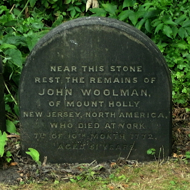 Banburyshire’s Radical History: ‘John Woolman’s headstone in Bishophill Quaker burial ground, York’, 2011